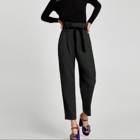 ZARA gray CONTRASTING STRIPED‎ Trousers medium - Picture 3 of 14